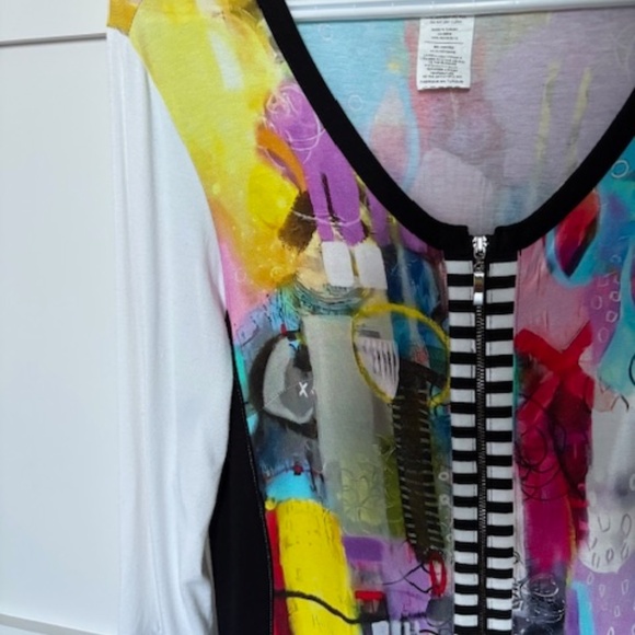 Simply Art by DOLCEZZA sz M long top tunic multicolour abstract art pattern - Picture 8 of 16